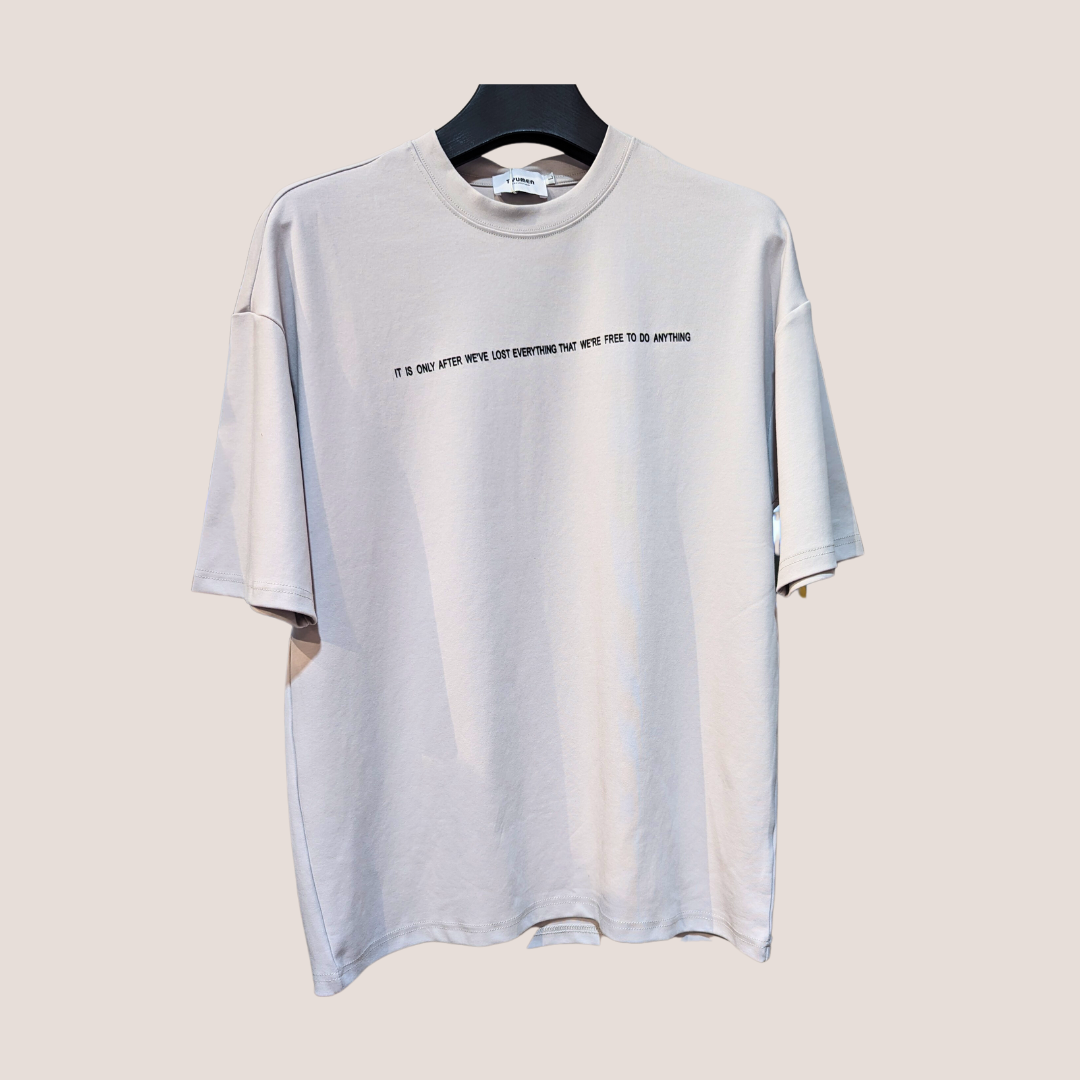 Pure Cotton Men's T-Shirt Smooth Finish Typography Printed T-Shirt With Round Neck And Short Sleeves(Black)