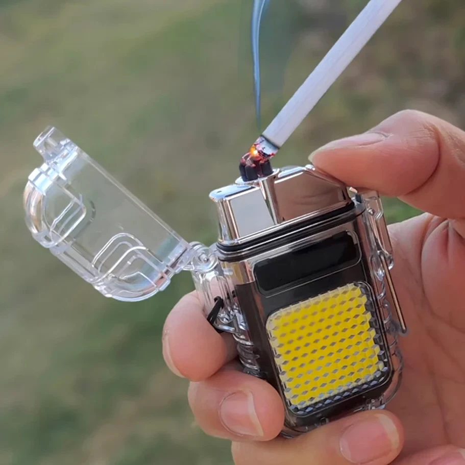 Waterproof Lighter Plasma Dual ARC Windproof Lighter USB Rechargeable ولاعه بدون غاز
