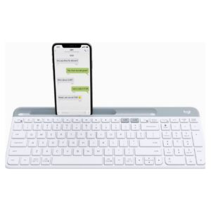 Logitech K580 Slim Multi Device Wireless Keyboard, 10 Meter Operating Distance, White | 920-010581