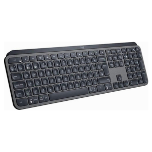 Logitech MX Keys Advanced Wireless Illuminated Keyboard, 10m Range, USB-C Rechargeable, English Arabic Layout, Graphite Black | 920-010088