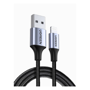 UGREEN iPhone Cable 1M Nylon braided [MFi Certified] Lightning Cable iPhone Charger Cable USB A to Lightning Cable for iPhone 14/14 Pro/14 Plus/14 Pro Max, iPhone 13-8 All Series-Black
