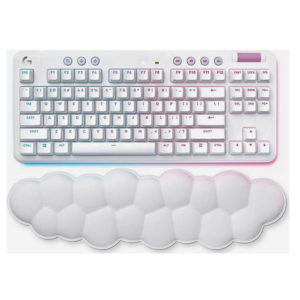 Logitech G715 Wireless Mechanical Gaming Keyboard, With Lightsync RGB, Lightspeed, GX Brown Tactile Switch, Keyboard Palm Rest, PC/Mac Compatible, English US Layout, White Mist | 920-010465