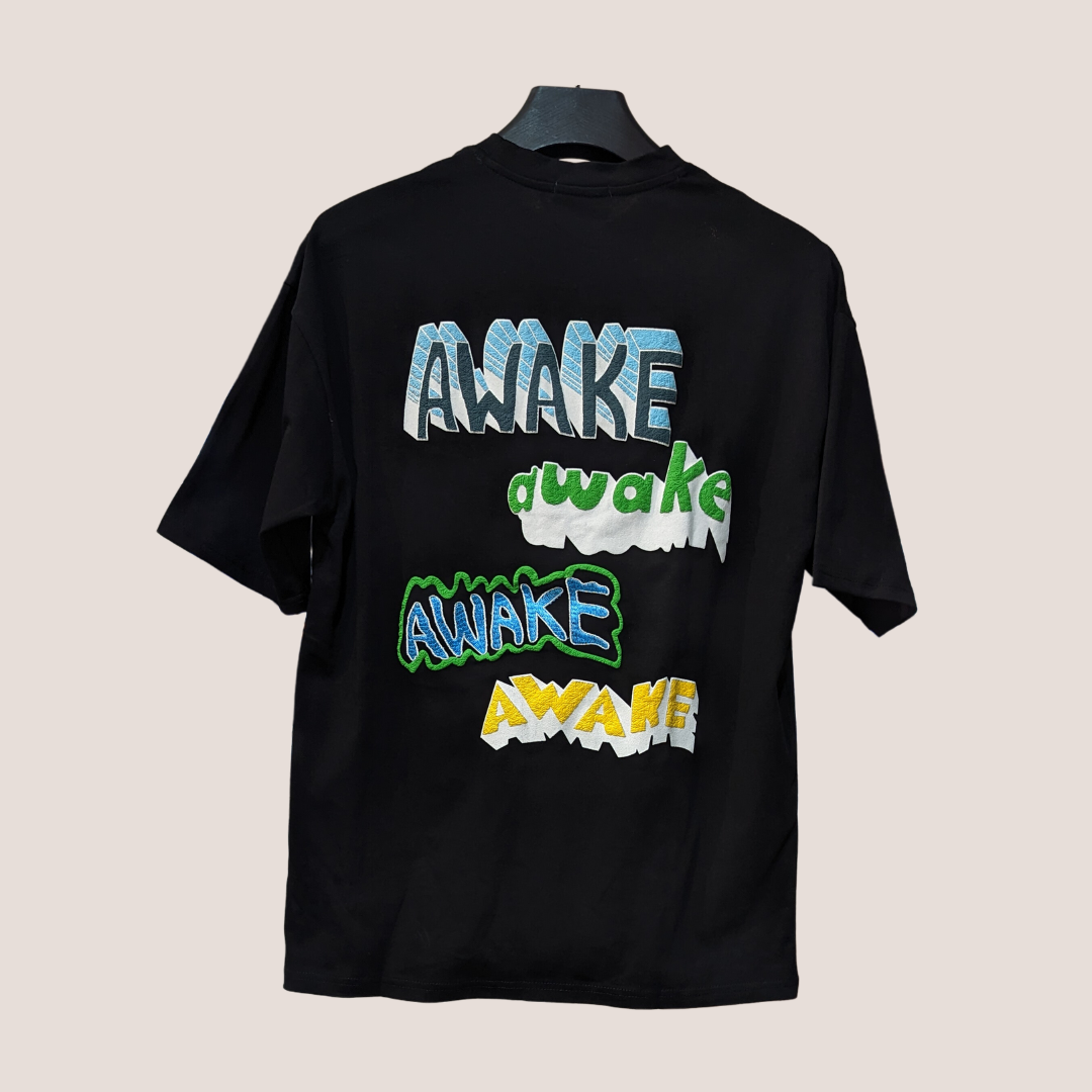 Pure Cotton Men's T-Shirt Smooth Finish Typography Printed T-Shirt With Round Neck And Short Sleeves(Black)