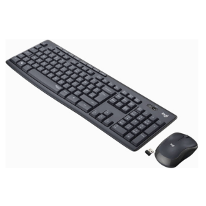 Logitech MK295 Silent Wireless Keyboard and Mouse Combo, 10m Wifi Range, 2.4GHz Wireless, Nano USB Receiver, Silent Touch Technology, UK English/ Arabic Qwerty Layout, Graphite | 920-009801