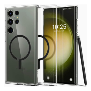 Spigen Ultra Hybrid One Tab Ring Case Compatible with MagSafe Designed for Galaxy S23 Ultra (2023) - Black