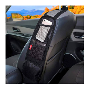 Luckybay Car Seat Side Organizer, Auto Seat Storage Hanging Bag, Phones, Drink, Stuff Holder with Mesh Pocket for Cars, SUV & Truck