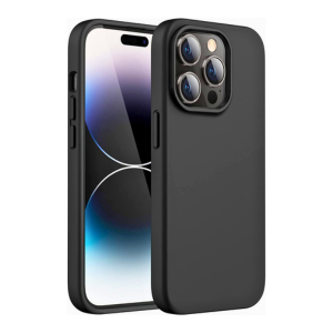 JETech Silicone Case for iPhone 14 Pro Max 6.7-Inch, Silky-Soft Touch Full-Body Protective Phone Case, Shockproof Cover with Microfiber Lining (Black)