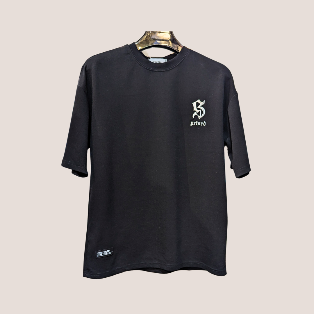 Pure Cotton Men's T-Shirt Smooth Finish Typography Printed T-Shirt With Round Neck And Short Sleeves(Black)