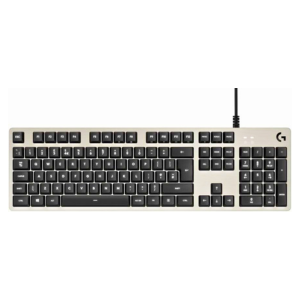 Logitech G413 Mechanical Gaming Keyboard, Backlit Keys, Romer-G Tactile Key Switches, Brushed Aluminum Case, Customizable, USB Pass Through, QWERTY UK Layout - Silver/Black