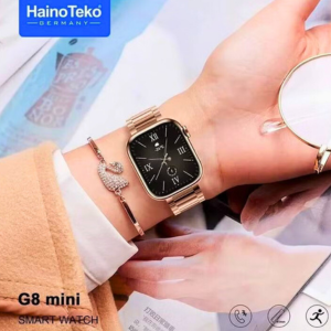 Haino Teko G8 Mini Double Bracelet Ros Golden Smart Watch For Women, l  The Second Of Pink Silicone, With An Additional Bracelet