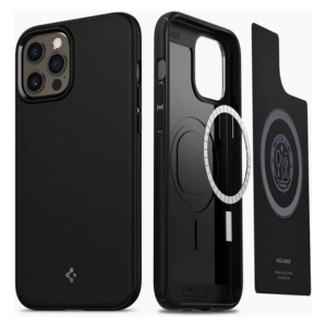 Spigen Mag Armor designed for iPhone 12 case and iPhone 12 PRO case cover (6.1 inch) with Magsafe - Matte Black