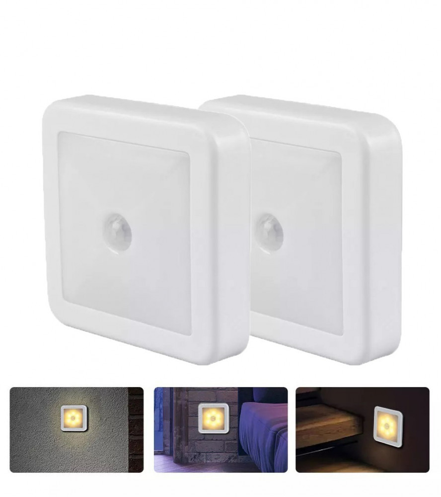 2 smart energy-saving motion-sensitive night light bulbs