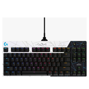Logitech G Pro K/DA LOL Mechanical Gaming Keyboard, Tenkeyless Design, Detachable Micro USB Cable, 16.8M Colour LightSync RGB - Black/White | 920-010077