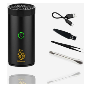 Electric Incense Mini Car Incense Burners Decort for Car, Home, Usb Rechargeable Gift (BLACK)