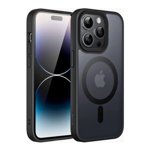 JETech Iphone 14 pro Magnetic Case 6.1-Inch Compatible with MagSafe, Translucent Matte Back Slim Shockproof Phone Cover (Black)