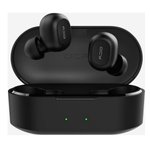 QCY Wireless Earbuds Bluetooth 5.0 Headphones in-Ear Stereo Waterproof Sports TWS Wireless Headset with Mic Dual Mircophone Music Headset - Black