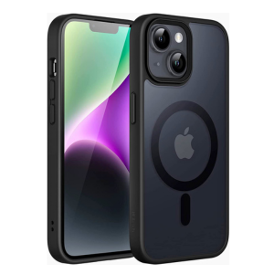 JETech Iphone 14 plus Magnetic Case for 6.7-Inch Compatible with MagSafe, Translucent Matte Back Slim Shockproof Phone Cover (Black)